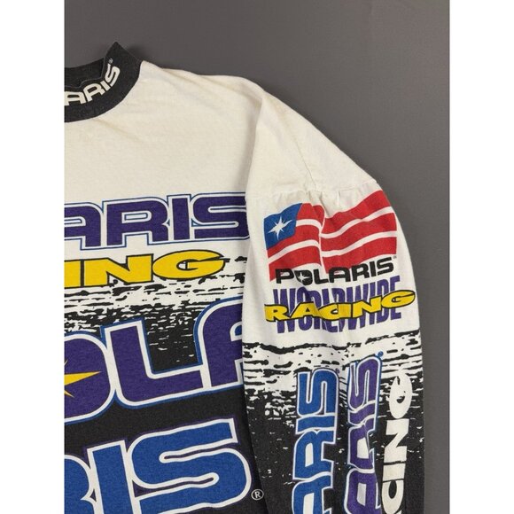Rare Vintage 90s Polaris Racing AOP Long Sleeve Shirt Promo Hype Streetwear Art - Picture 8 of 14